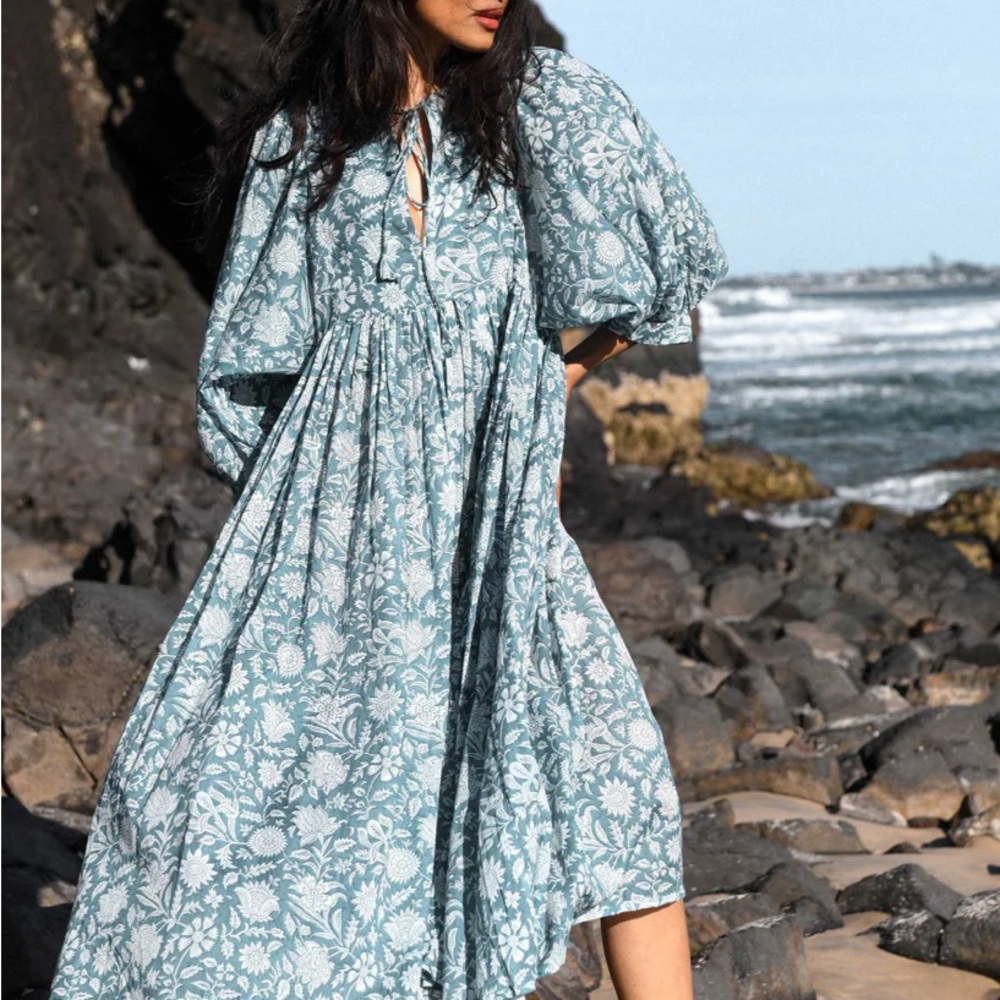 Kyra Midi Dress ~ Ocean Blue